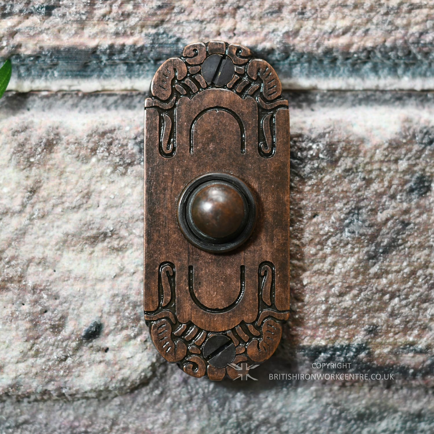 "Holkham Hall" Ornate Burnished Copper Bell Push