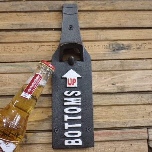 Cast Iron "Bottoms Up" Bottle Opener