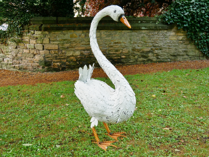 Large Standing Swan Garden Sculpture
