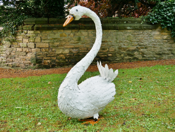 Large Sitting Swan Garden Sculpture