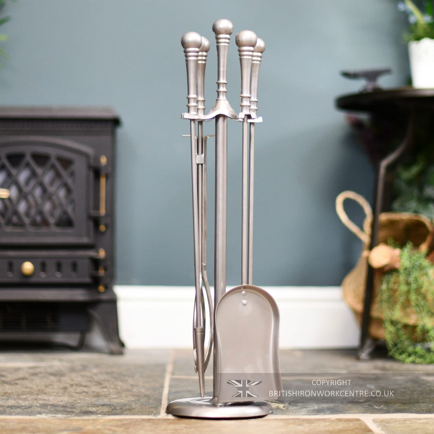 Brushed Pewter Ball Handled Companio…