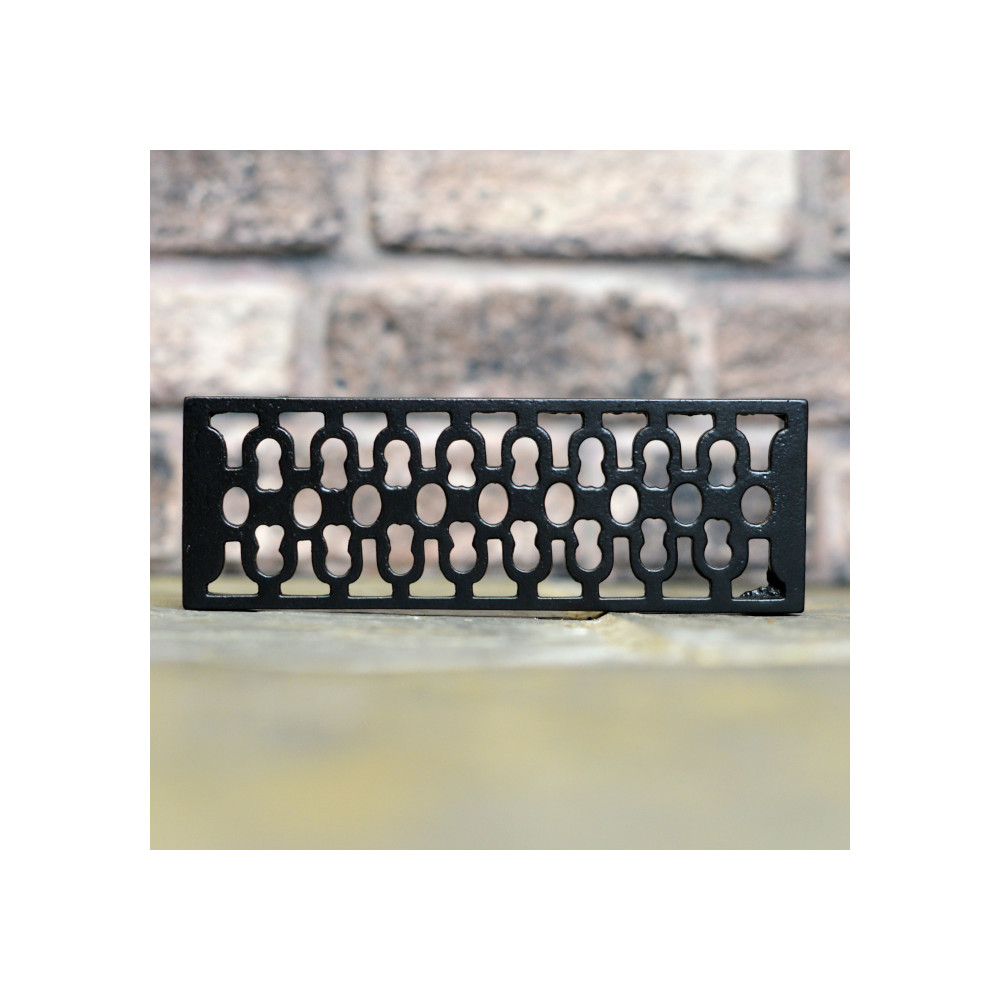 Black Cast Iron Patterned Air Brick - 9.25" x 3"