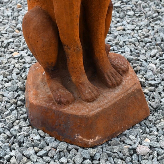 'Paddy' Cast Iron Greyhound Dog Sculpture With Octagonal Base