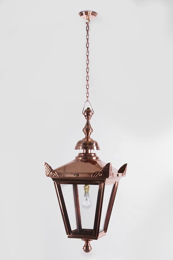 Copper Victorian Chain Hanging Lantern