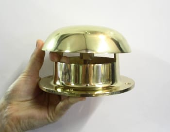 Solid Polished Brass Narrowboat Mushroom Vent