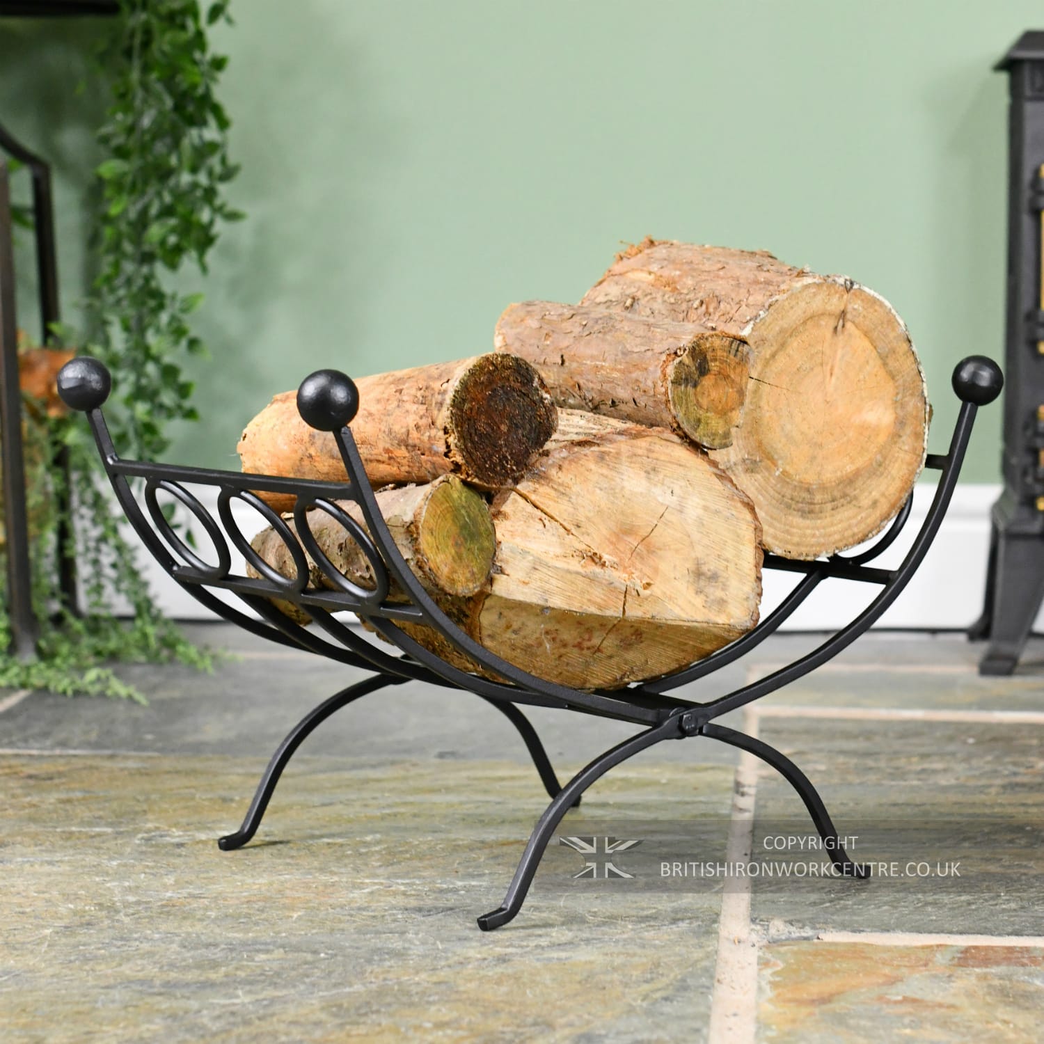 Black Period Fireplace Log Holder