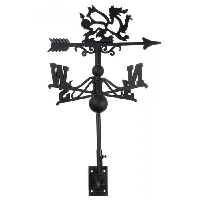 Large Black Iron "Aberangell" Welsh Dragon Weathervane