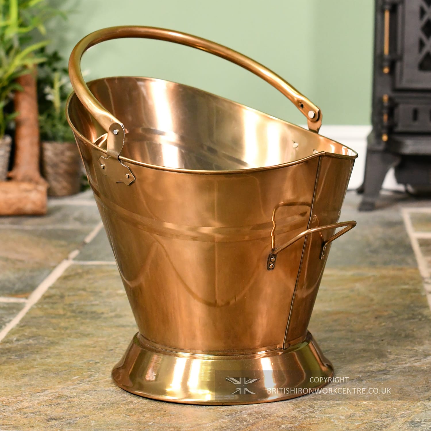 Antique Brass Effect Fireside Coal Bucket