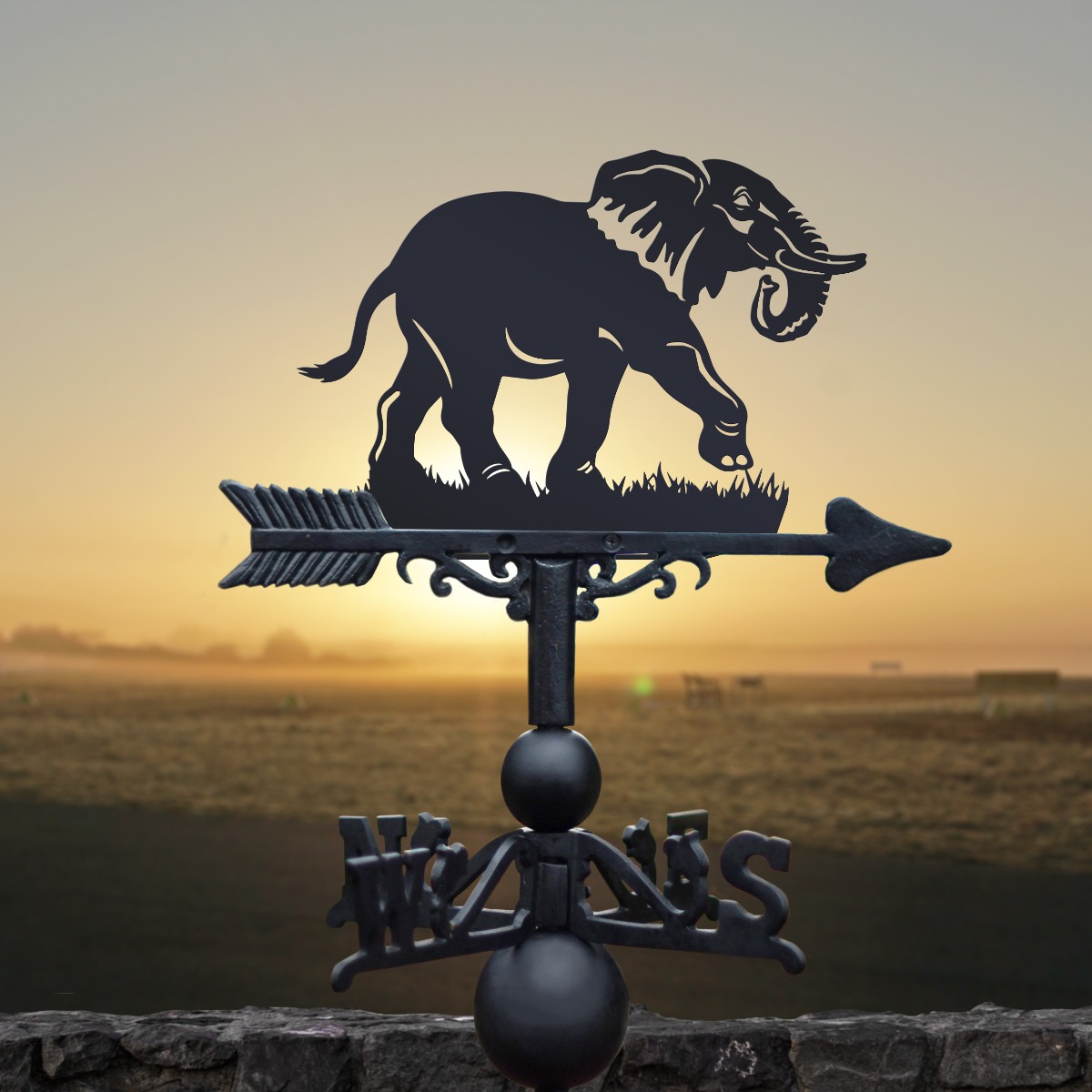 Cast Iron & Steel Elephant Weathervane