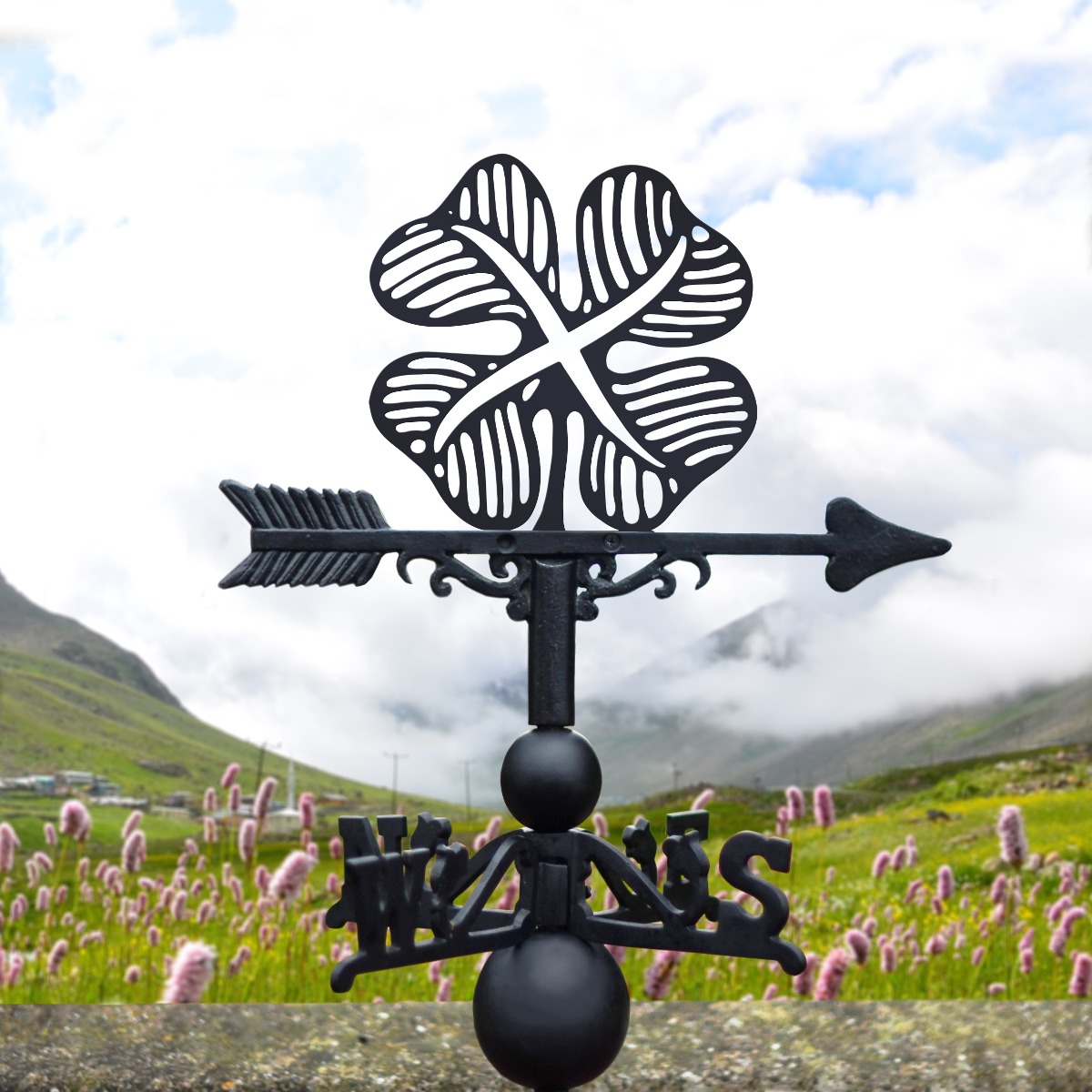 The Forge Four Leaf Clover Iron Weathervane