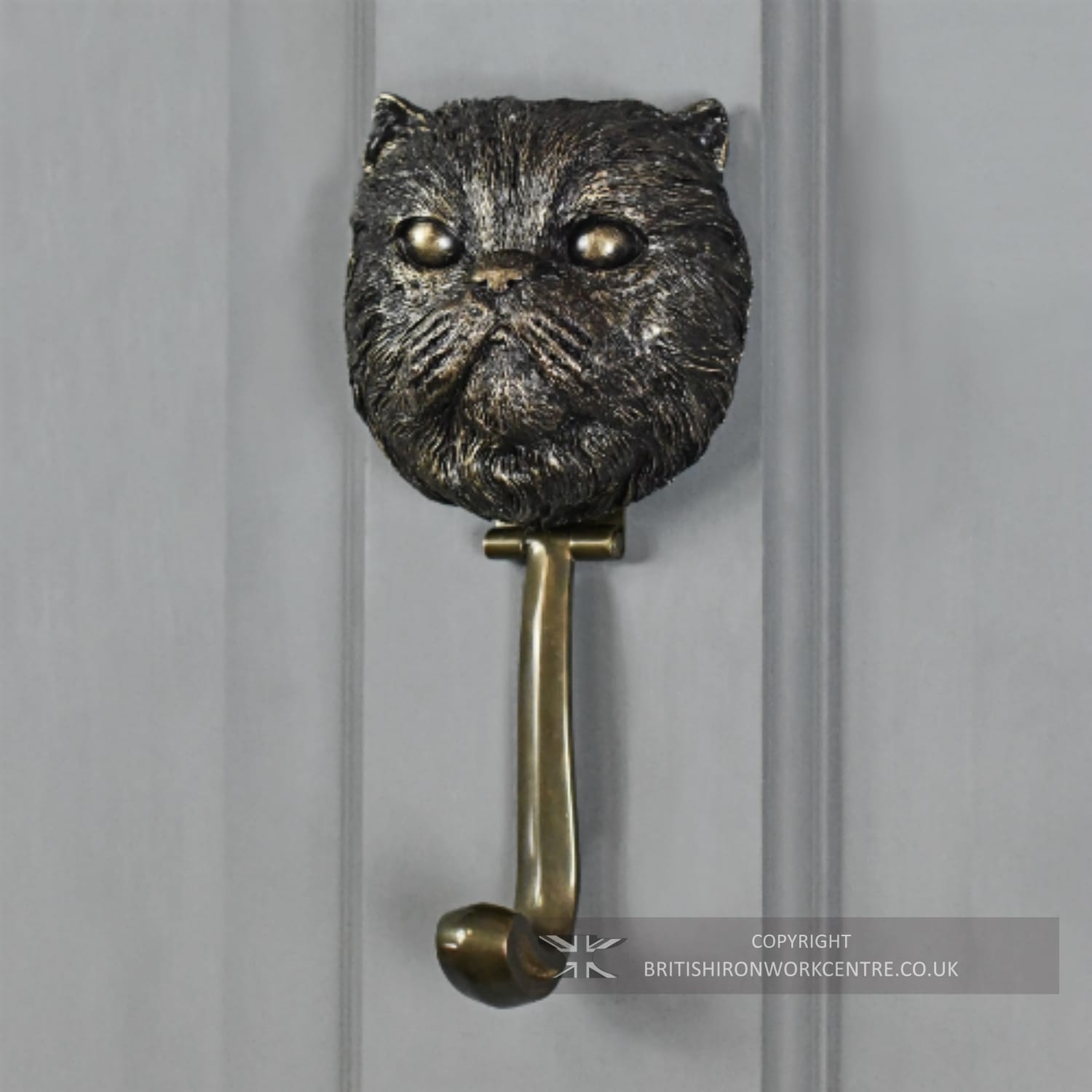 Antique Bronze Persian Cat Door Knocker
