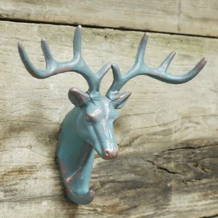 Stag Hook in a Verdigris Finish