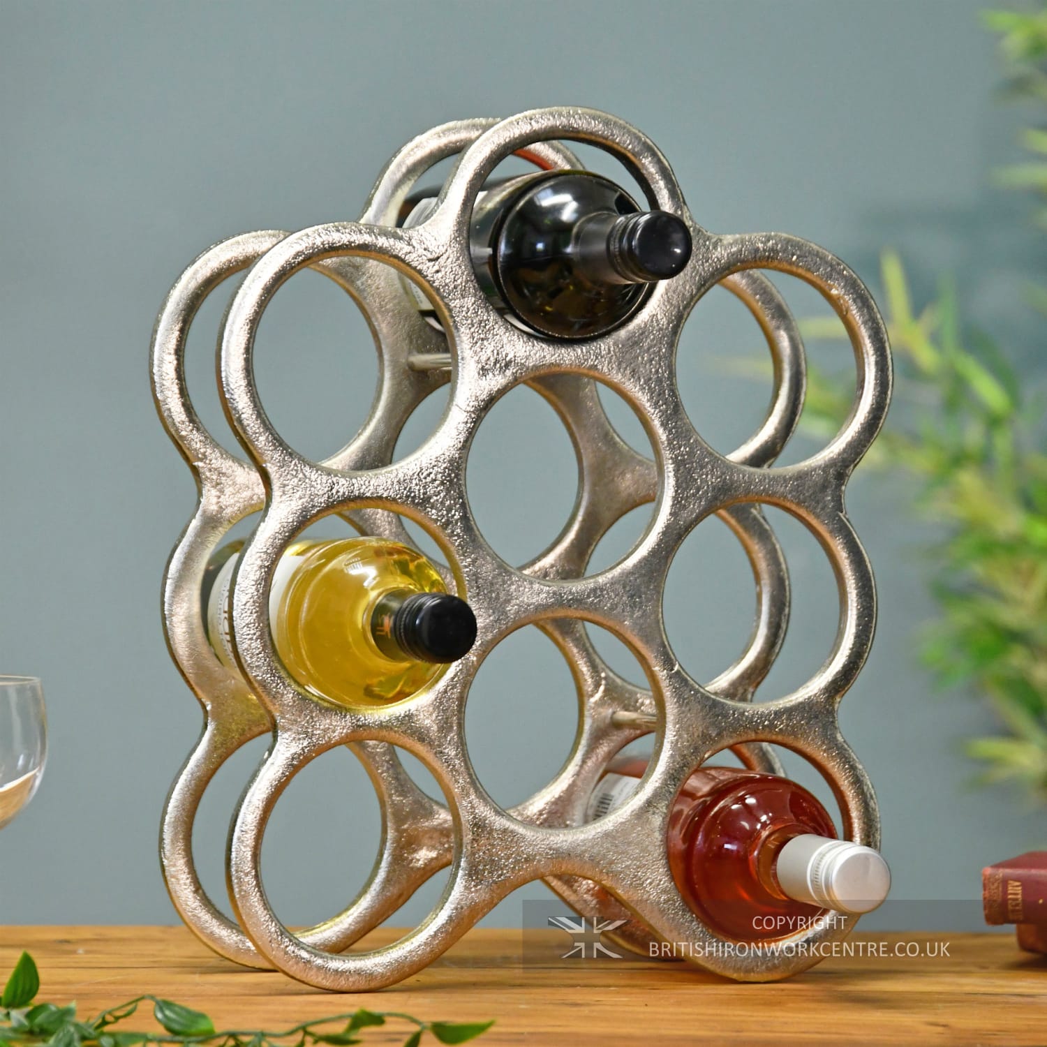 Antique Nickel 'Floating Bubbles' Wine Rack