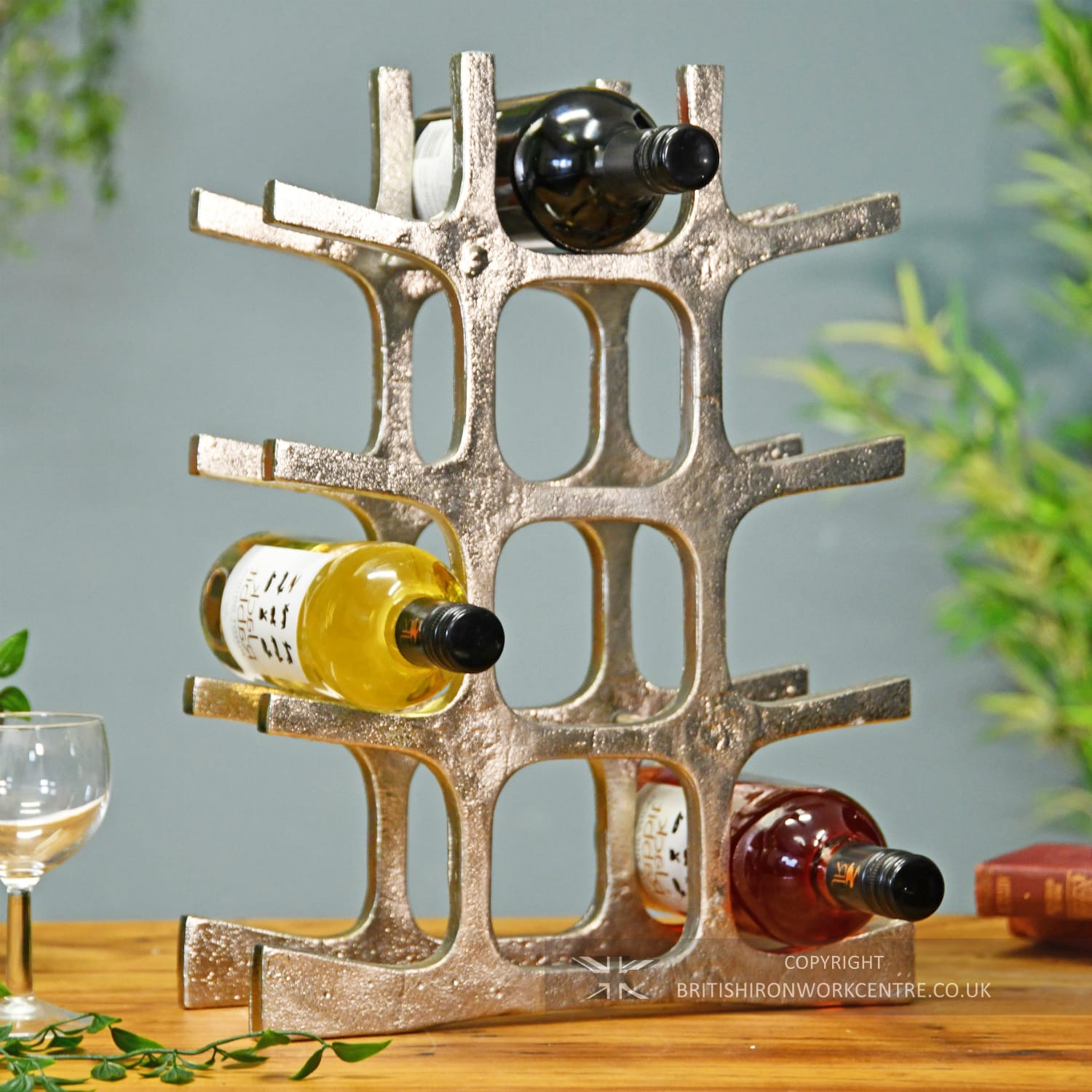 Antique Nickel 'Kempton House' Wine Rack