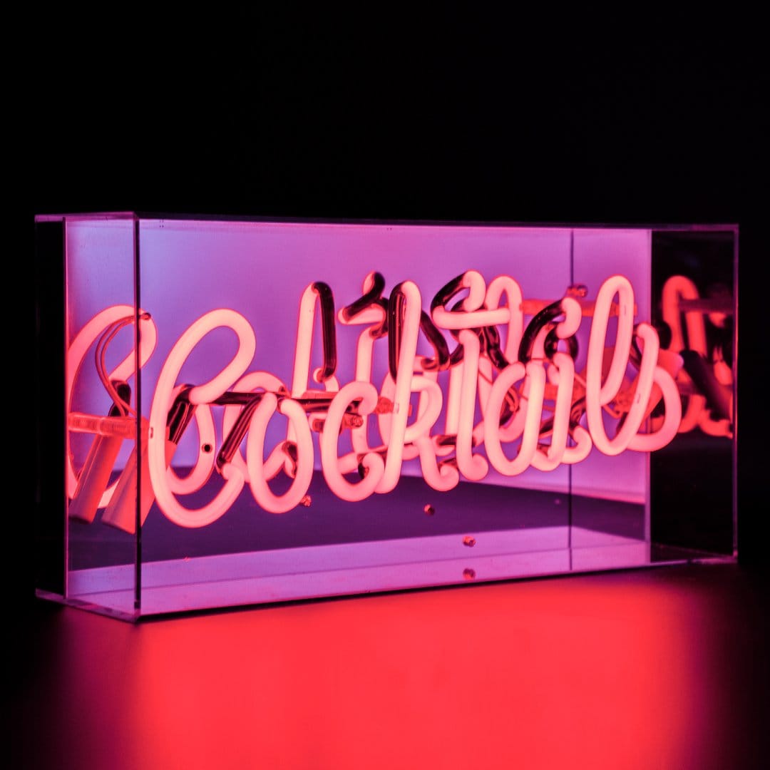 Acrylic Box Neon – Cocktails (Red)
