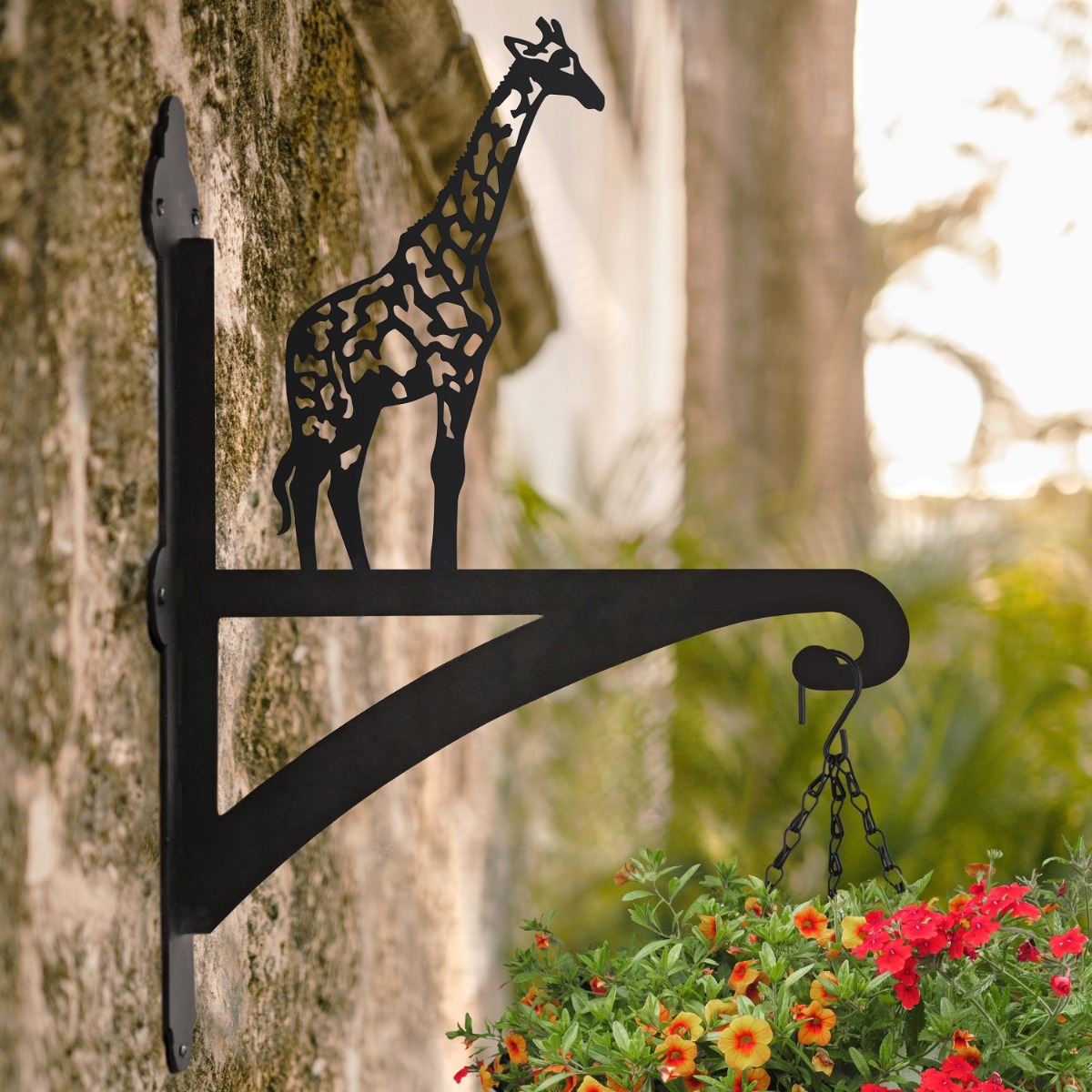 Steel Giraffe Hanging Basket Bracket