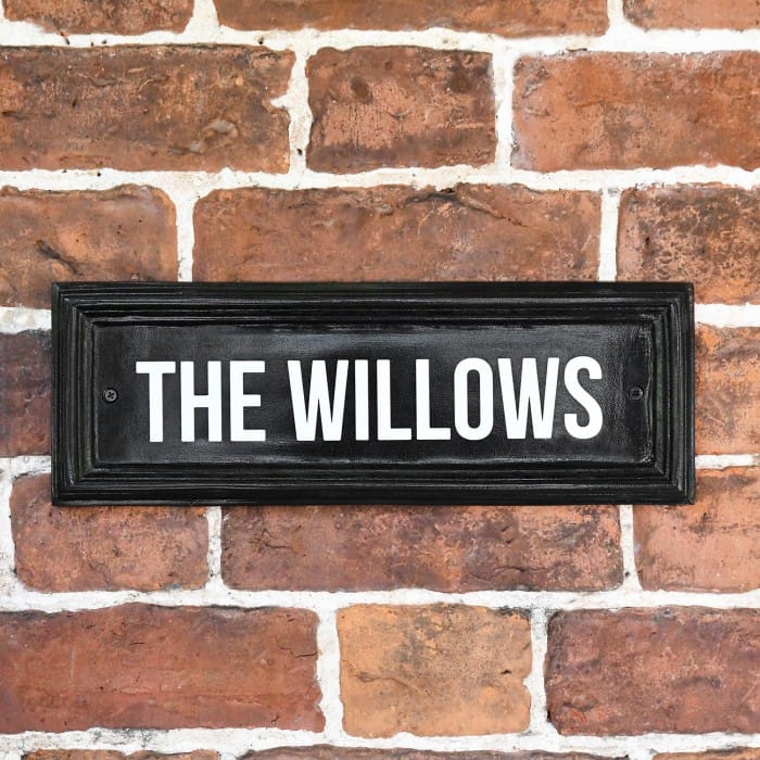 Black Rectangular House Name Sign - Vinyl Lettering