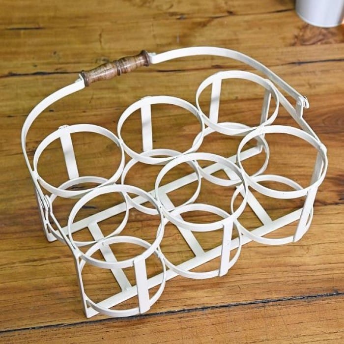 ‘Avignon’ Wine Carrier or Wine Holder - Cream