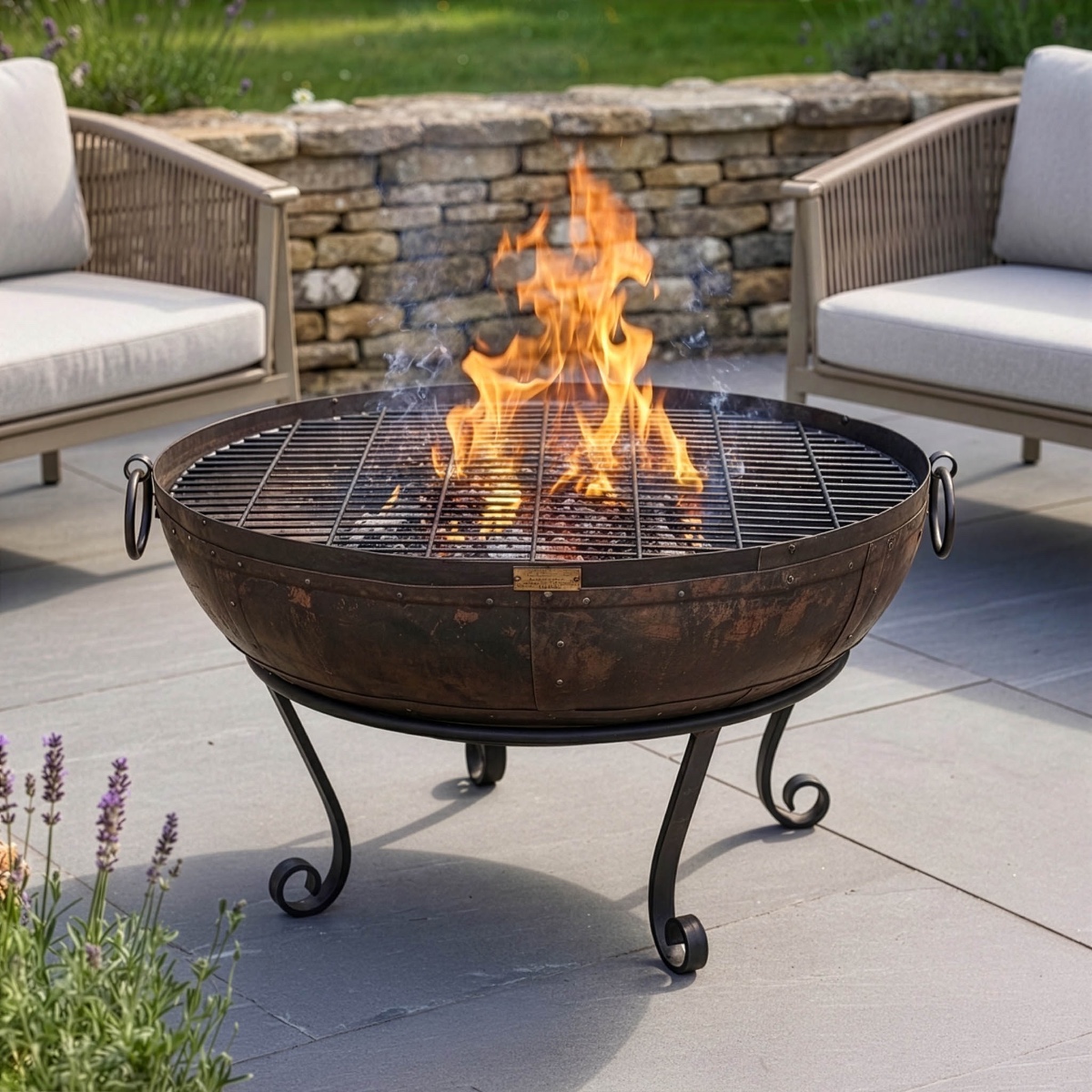 Iron Kadai Fire Bowl & Grill - 100cm