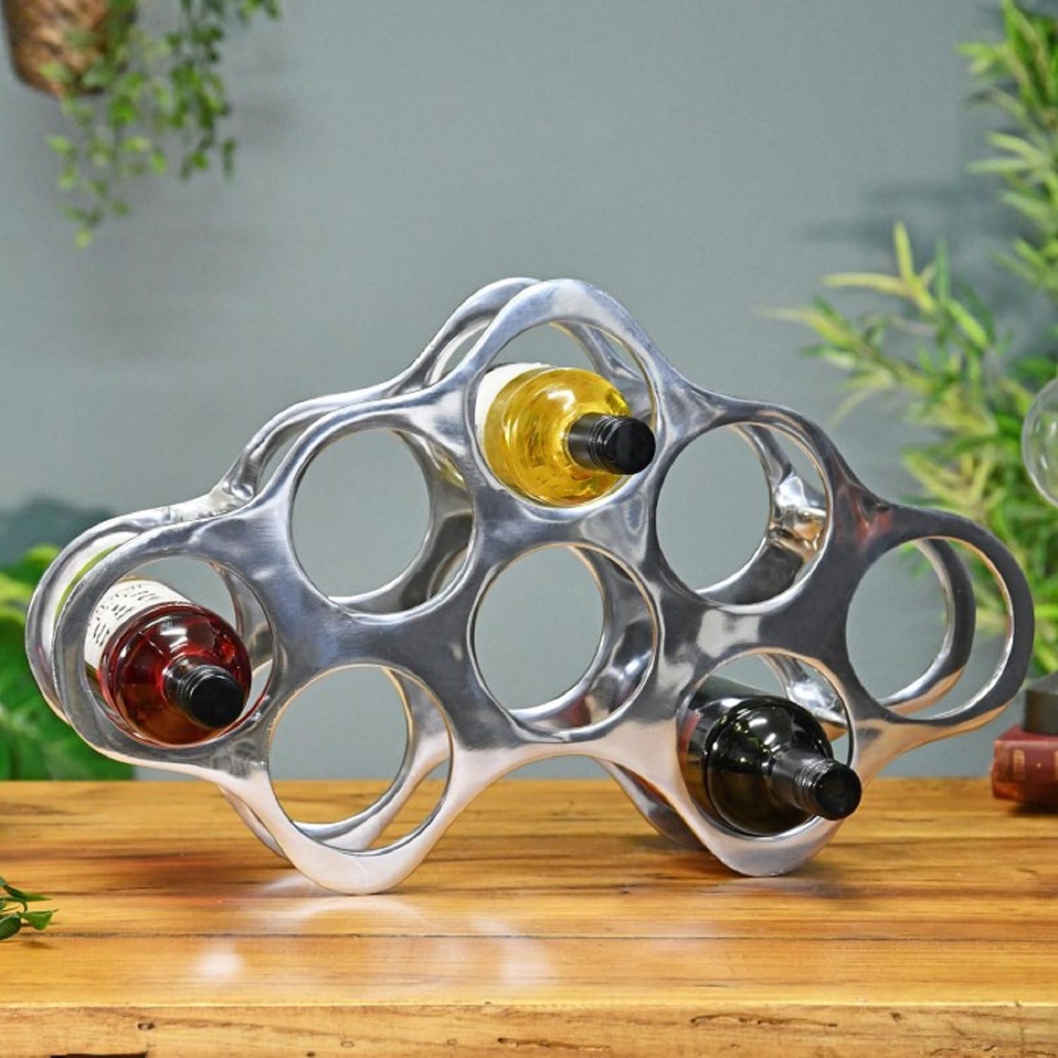 Polished Nickel 'Cloud' Wine Rack