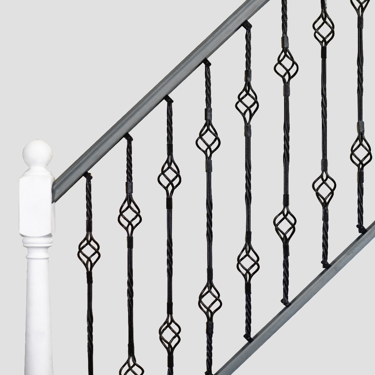 "Grosvenor" Double Basket Rope Twist Stair Spindle with Brackets