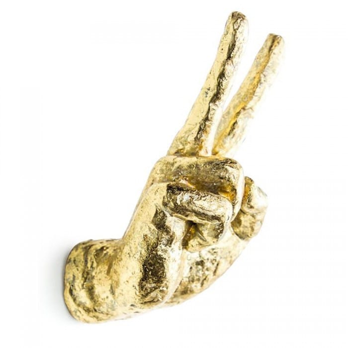 Set of Four Gold "Peace" Wall Art