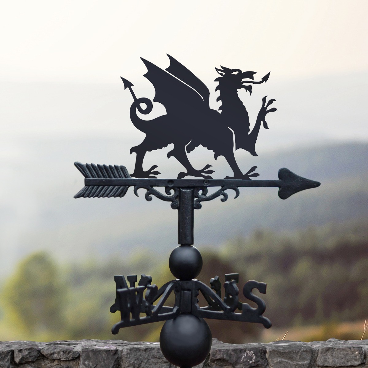 Cast Iron & Steel Welsh Dragon Weathervane