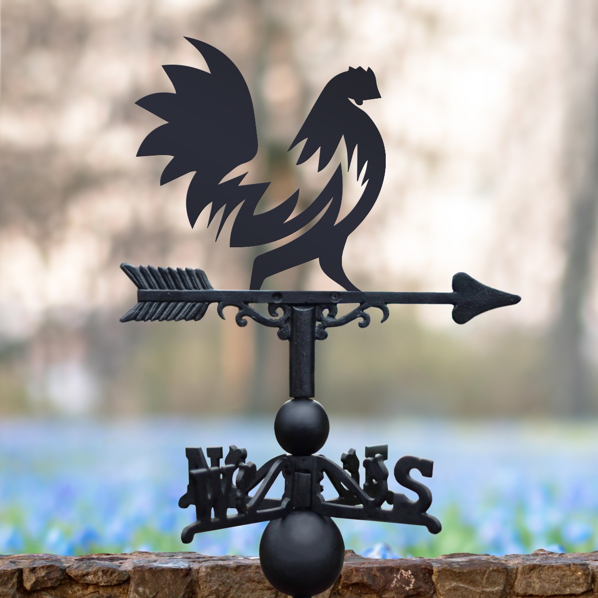 Cast Iron & Steel Farmyard Rooster Weathervane