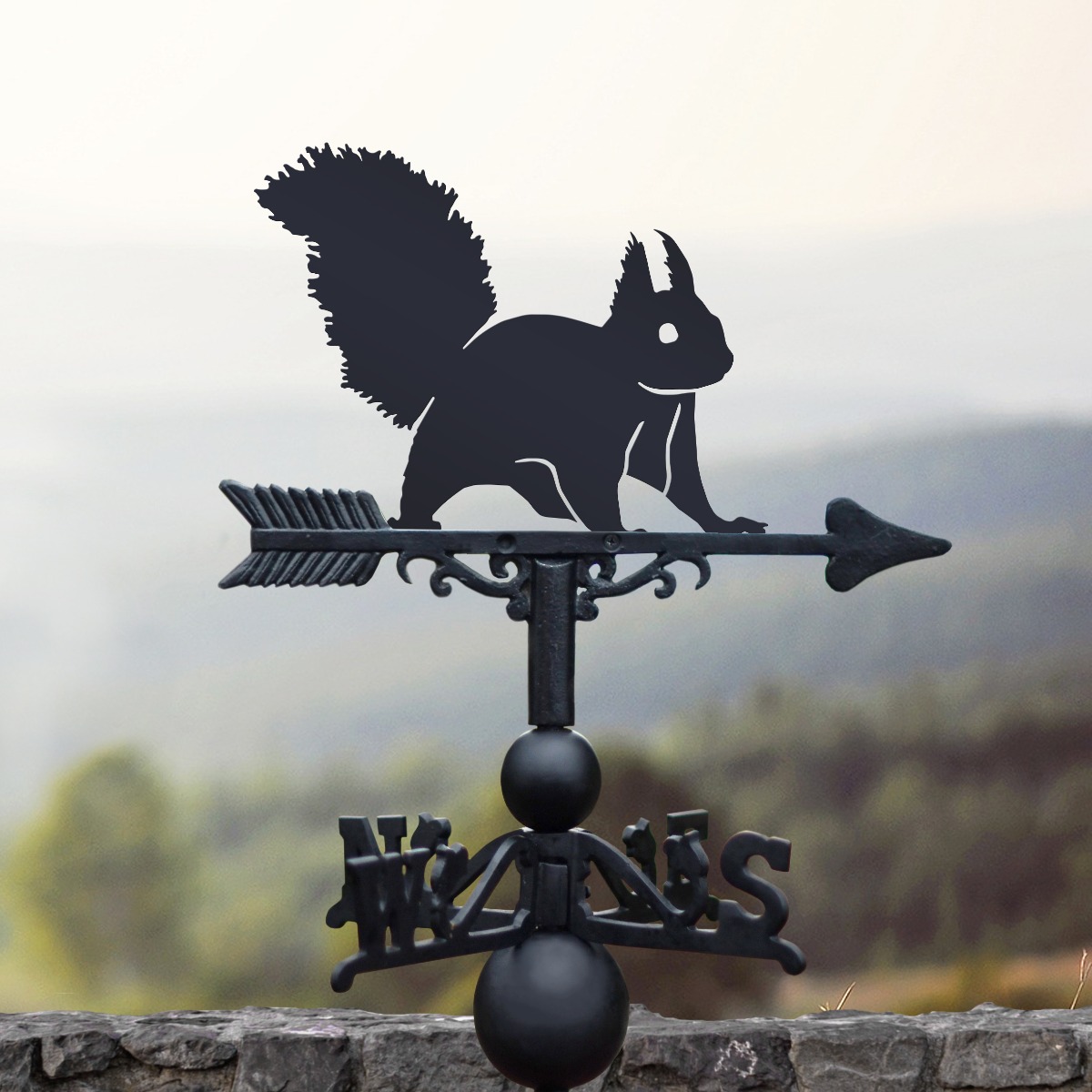 Cast Iron & Steel Red Squirrel Weathervane