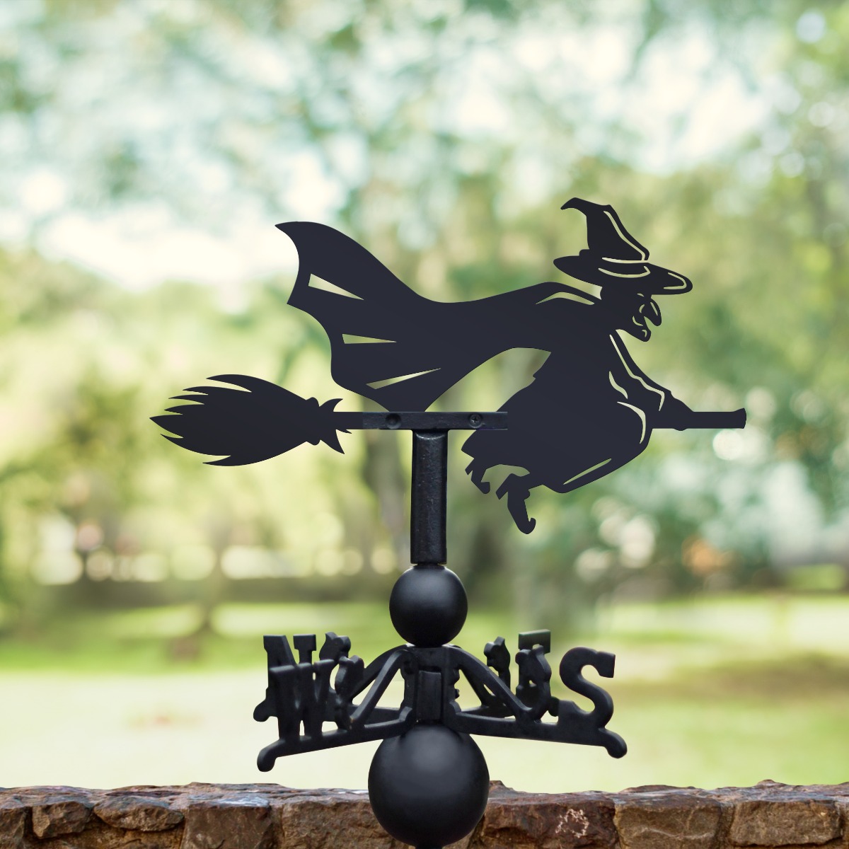Cast Iron & Steel Flying Witch Weathervane