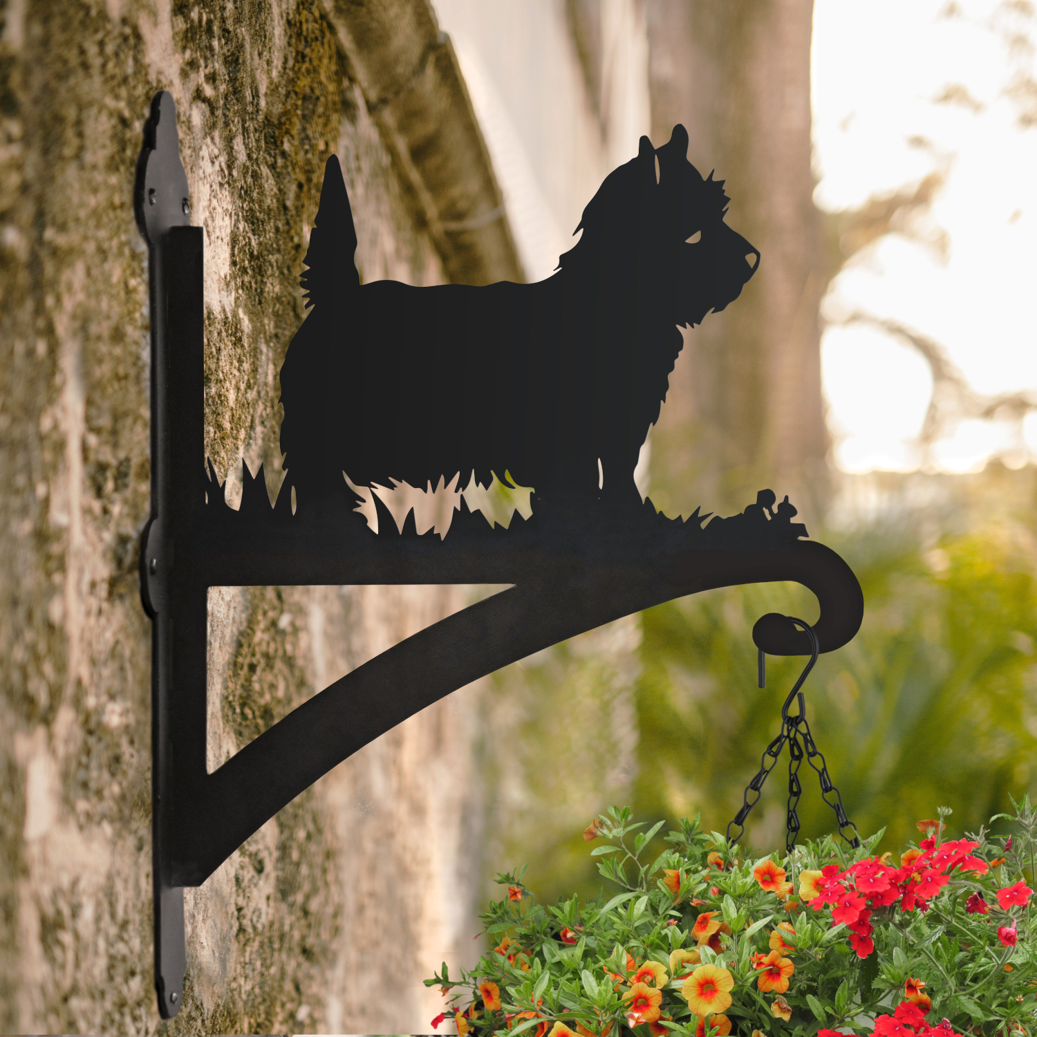 West Highland White Terrier Iron Hanging Basket Bracket