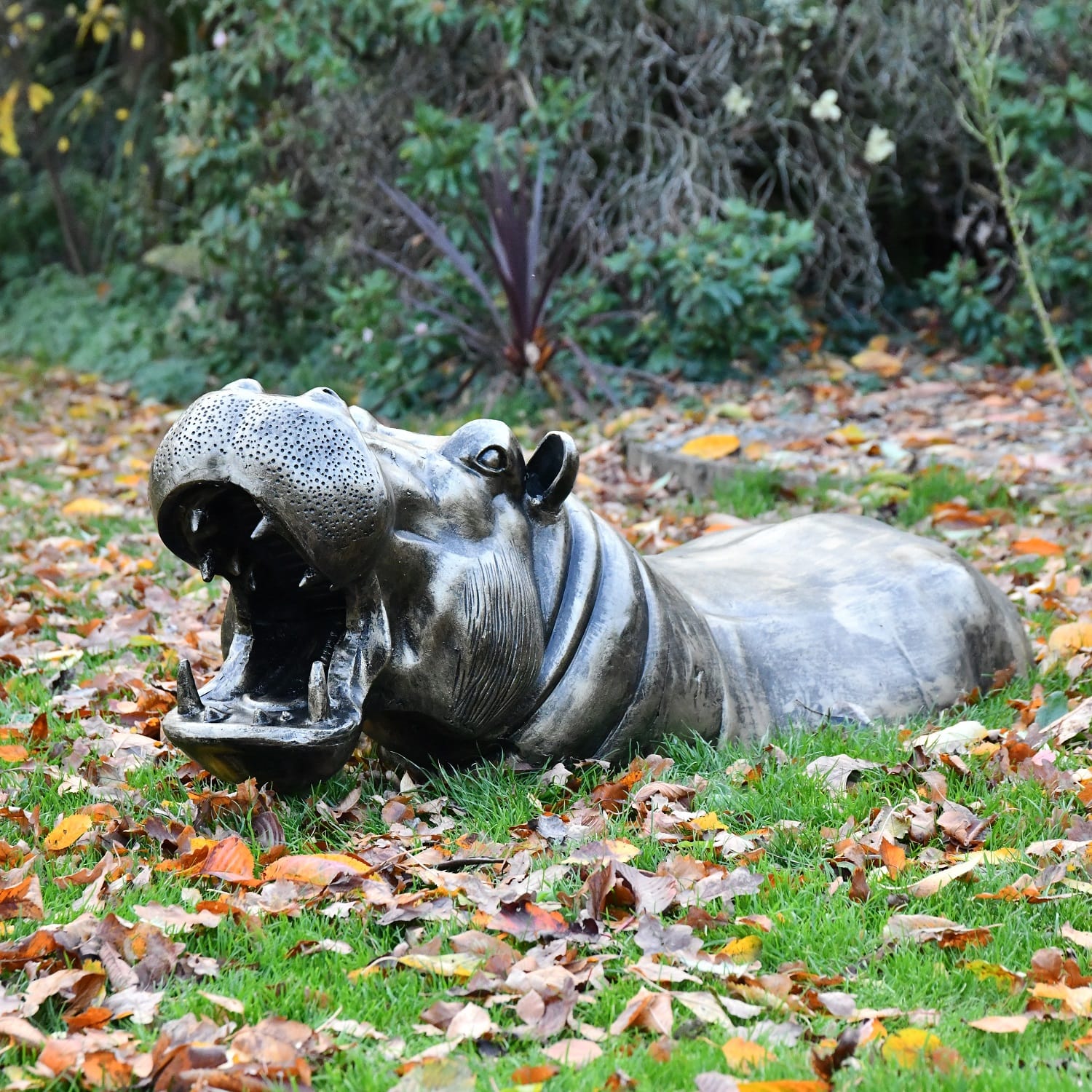 Half Hippo Water Sculpture