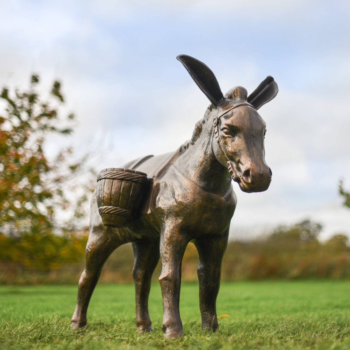 Antique Bronze "Wren" Travelling Donkey Sculpture
