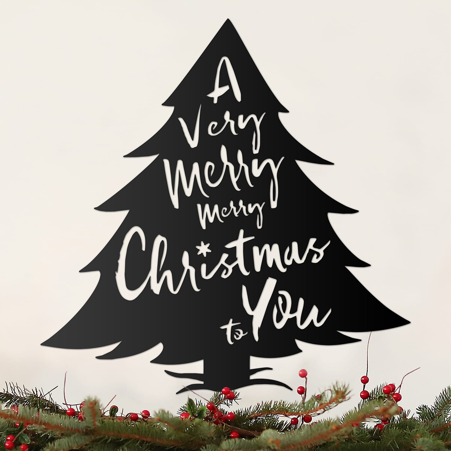 Christmas Tree Steel Wall Art