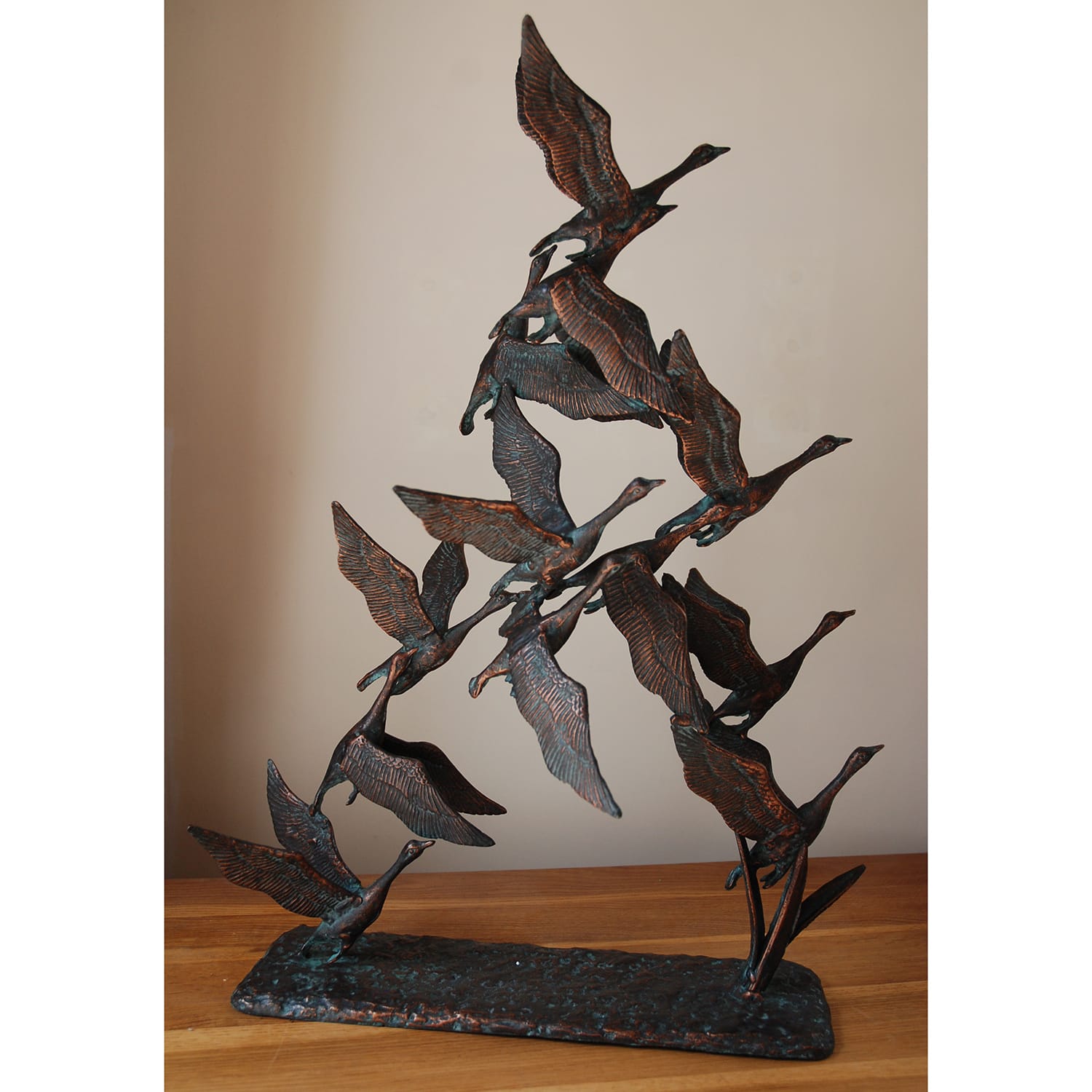 Flying Swans Antique Bronze Ornament