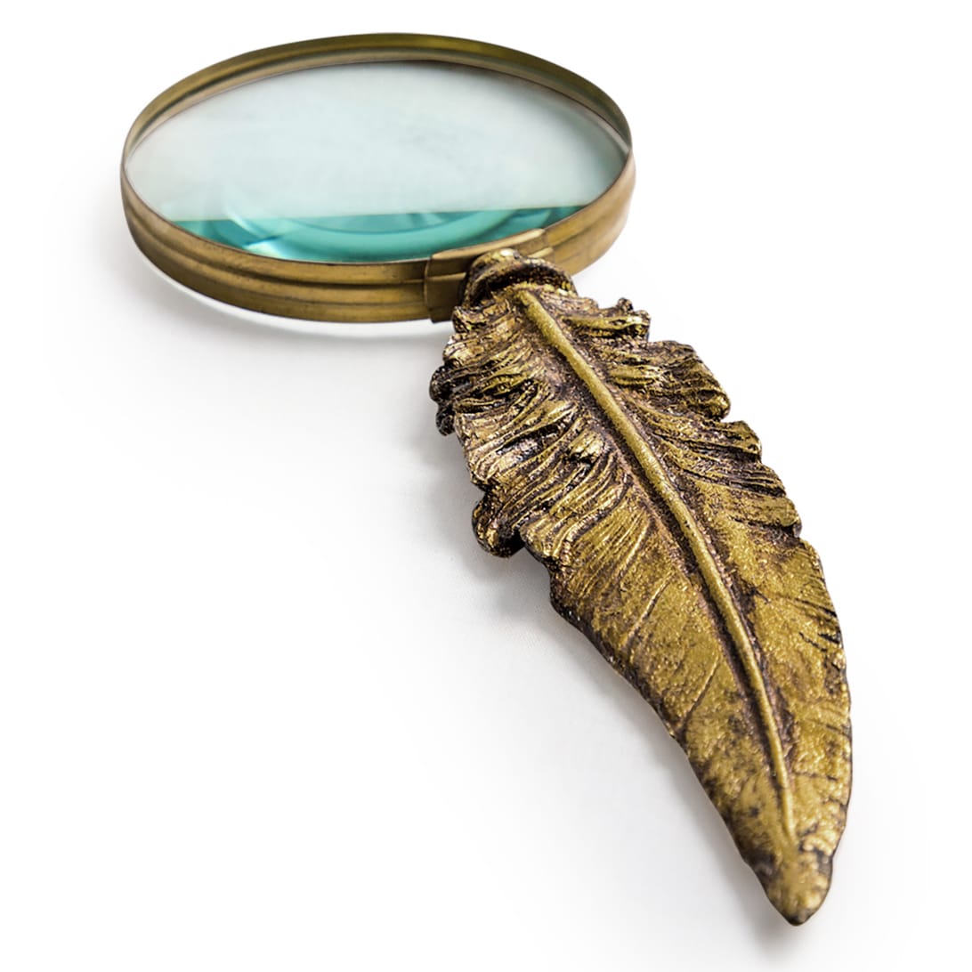 Gold Feather Magnifying Glass