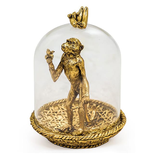 Gold Monkey in Glass Dome