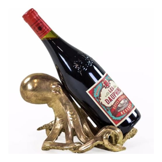 Gold Octopus Table Wine Bottle Holder