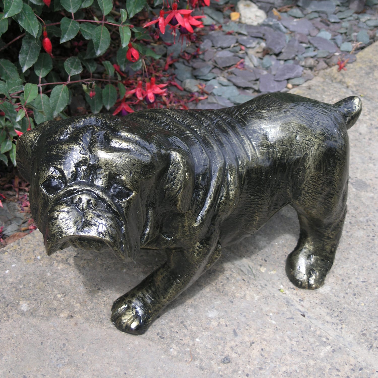 Pug Standing Antique Gold Sculpture