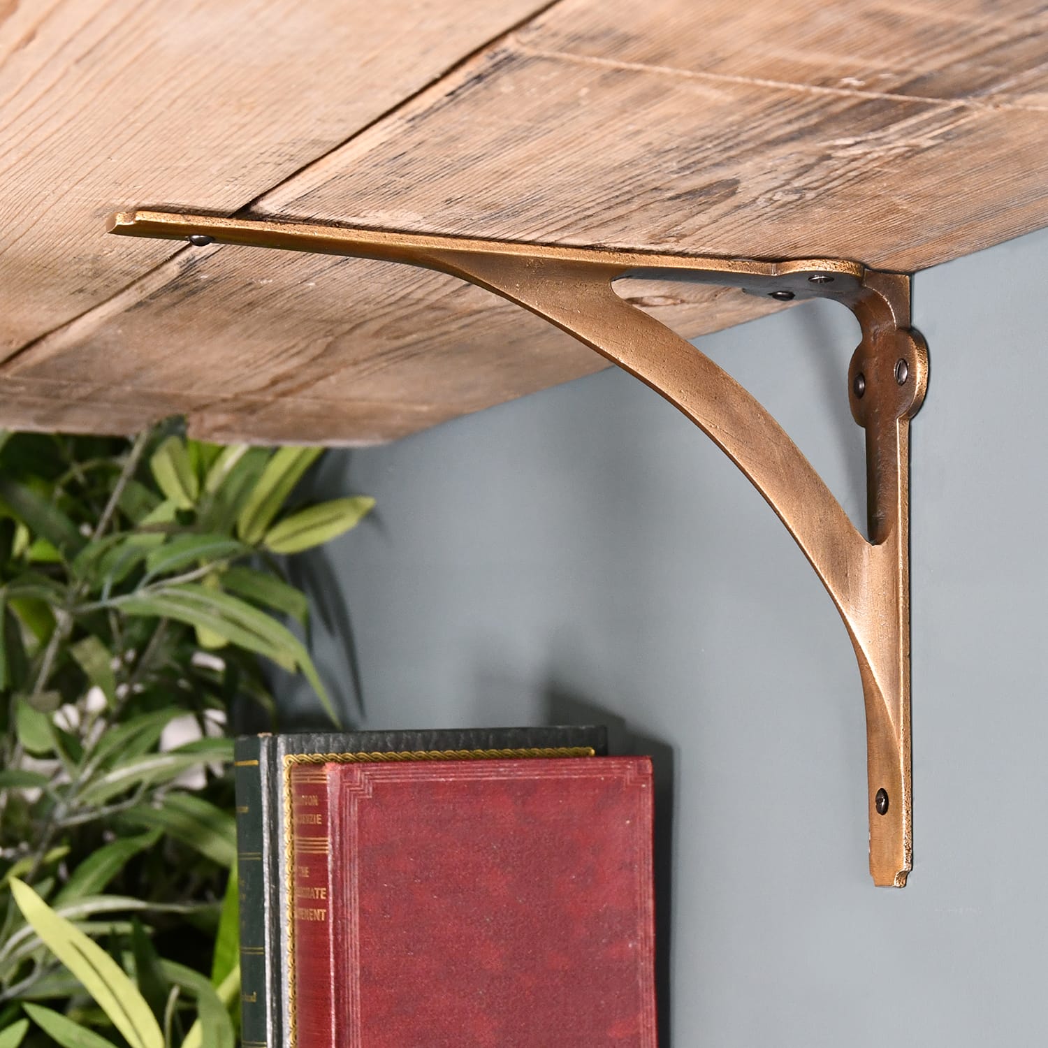 Antique Brass Stylish Architectural Shelf Bracket