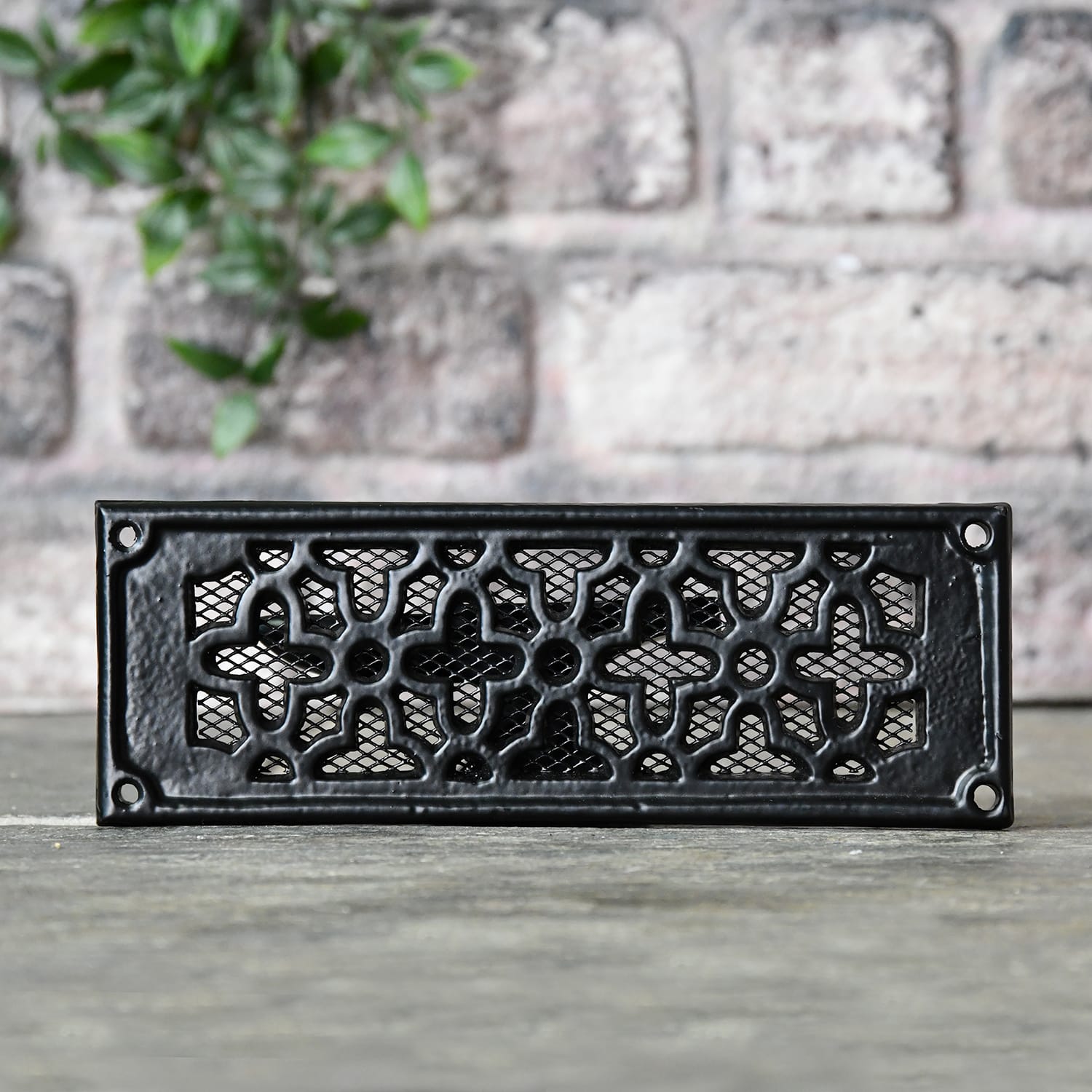 Black "Flower Pattern" Flat Air Brick Cover 9" x 3.25"