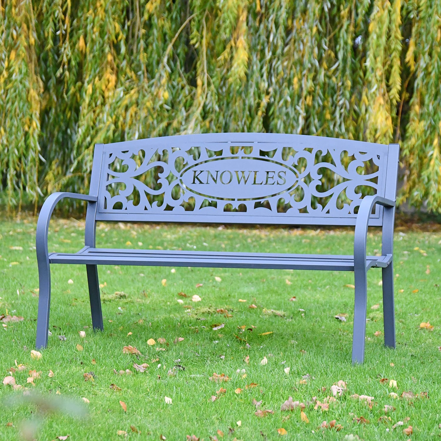 Personalised Family Black Park Bench