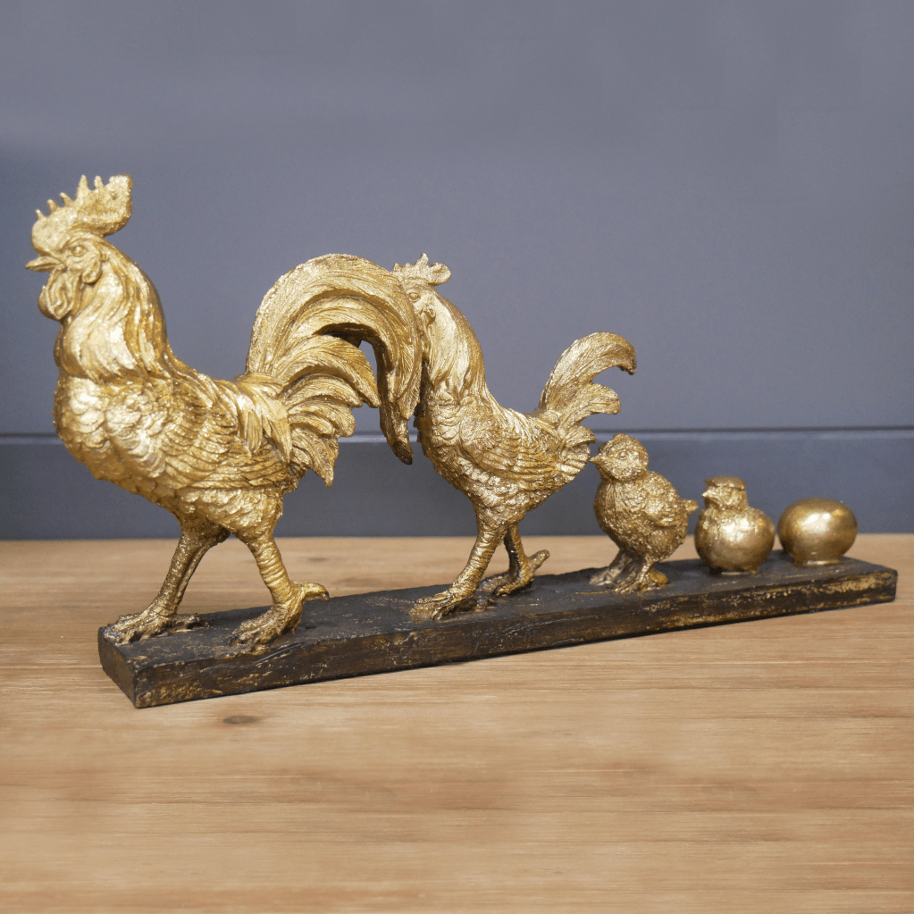 Gold Chicken Evolution Indoor Ornament