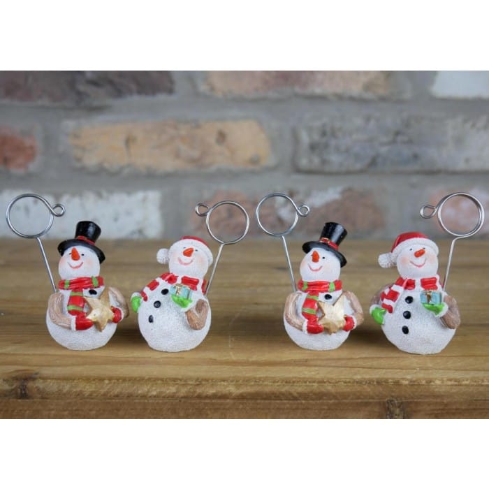 Set of 4 Snowmen Table Name Holders
