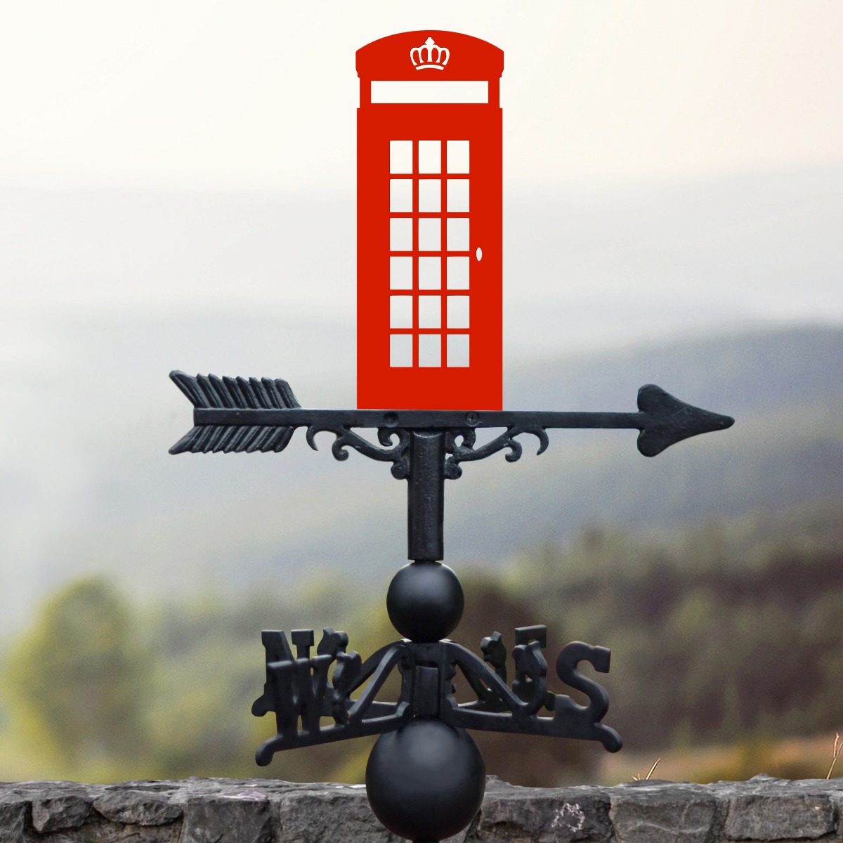 Red Telephone Box Iron Weathervane