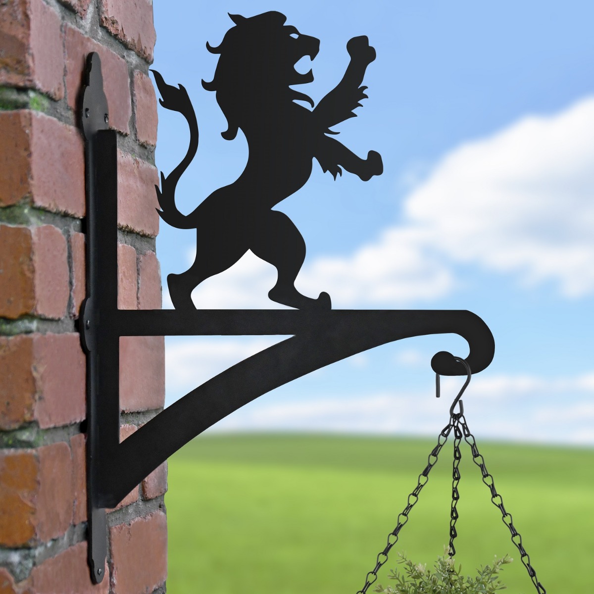 Lion Iron Hanging Basket Bracket