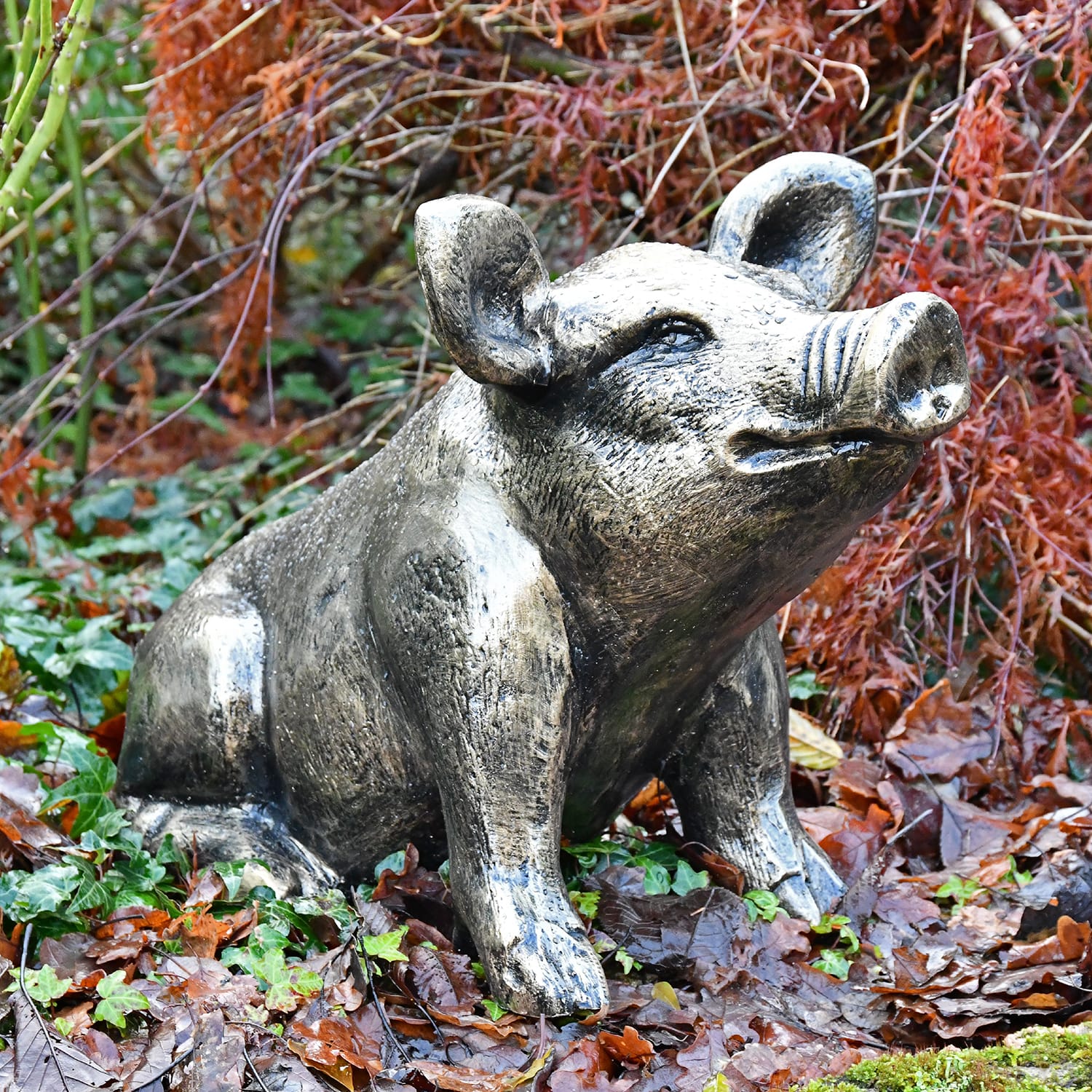 Antique Gold 'Pumpkin' Pig Sculpture
