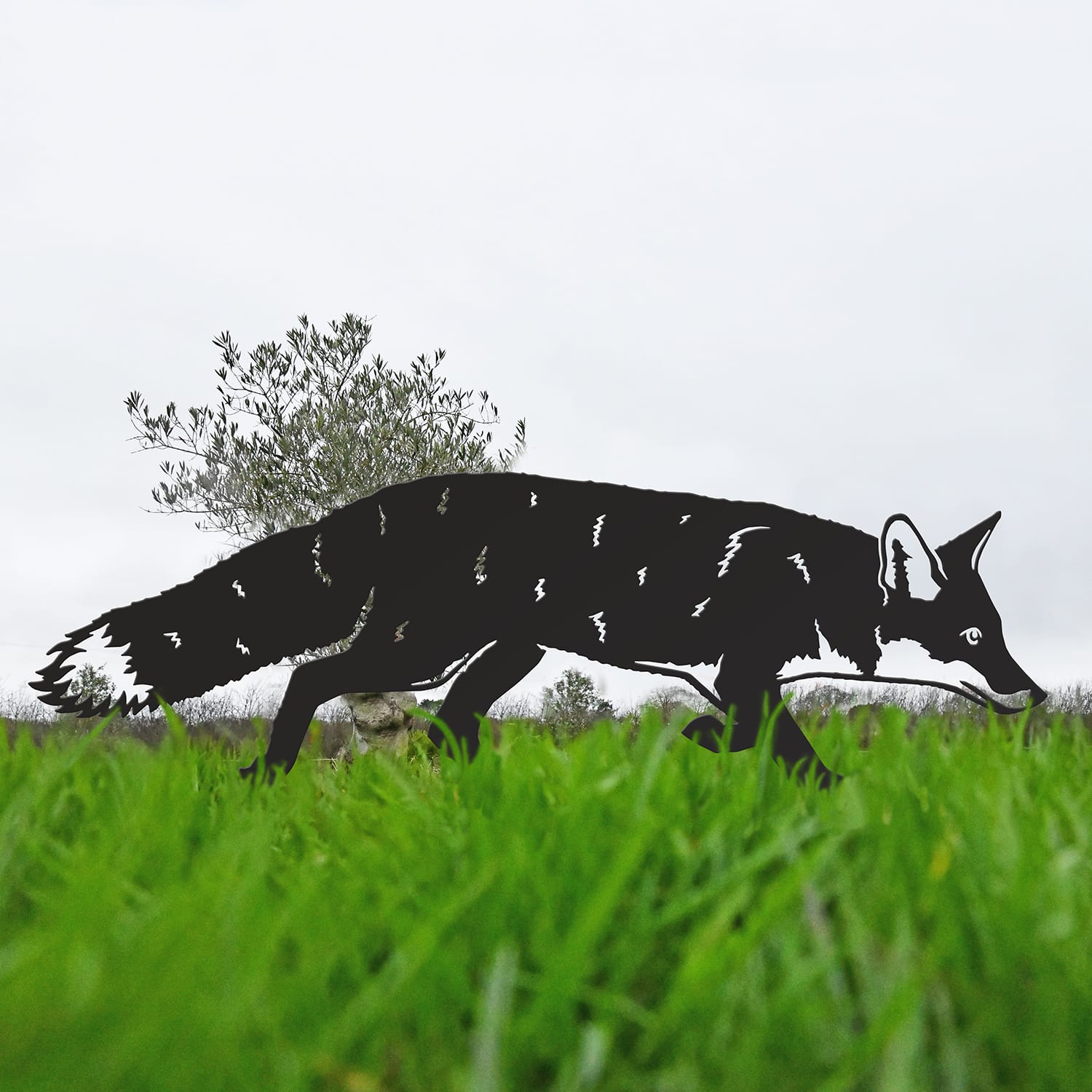 Black Iron Silhouette Fox