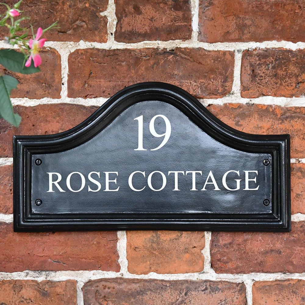 Black Traditional House Name Sign - Vinyl Letters