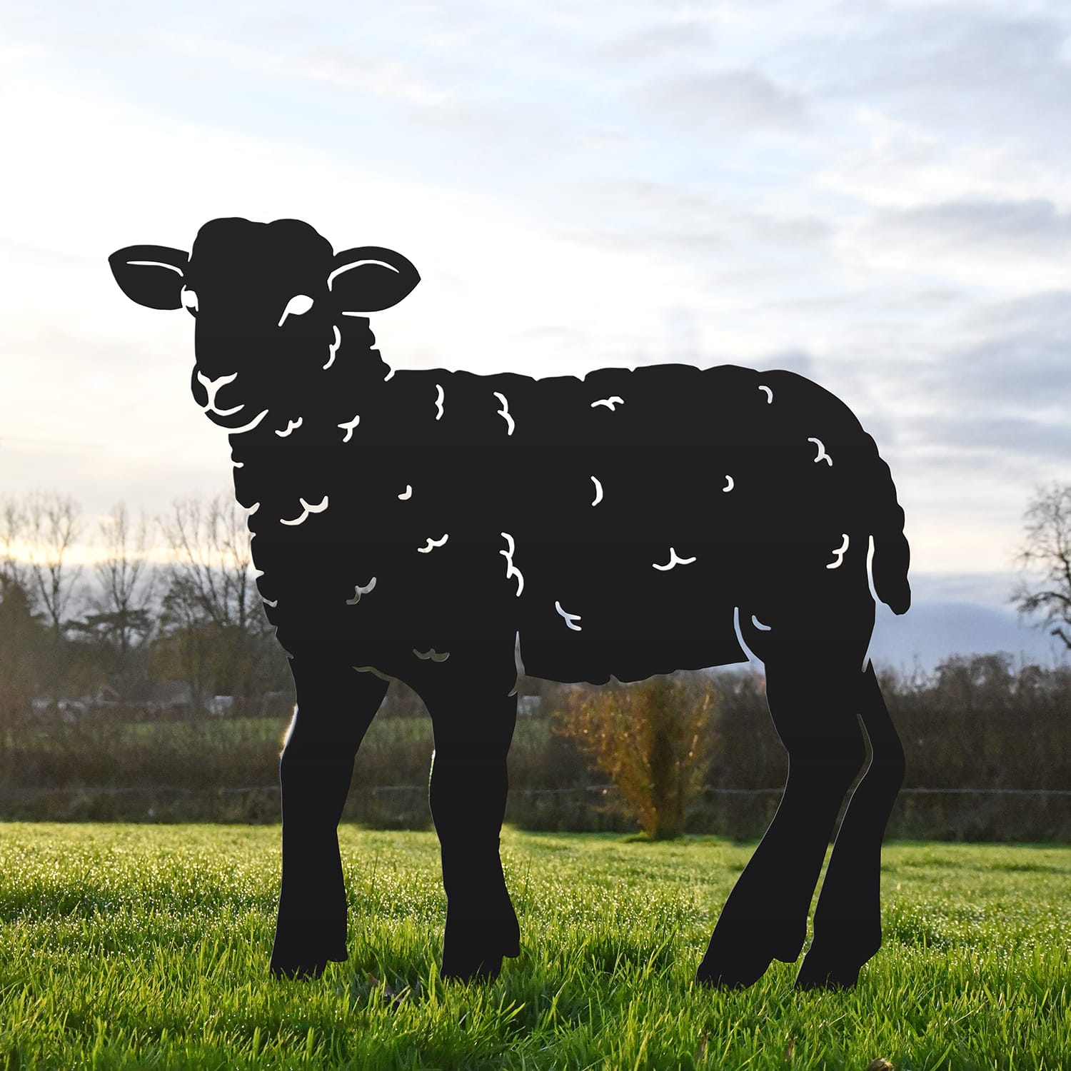 Black Curly Lamb Iron Silhouette